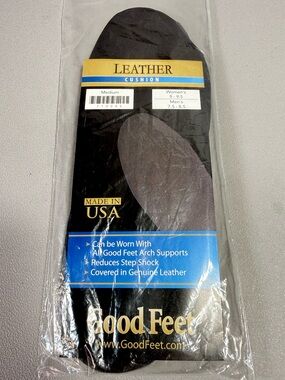 Good Feet Store Leather Cushion Insoles - Black (Men/Women)